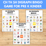 CH SH TH BINGO Digraph for Pre K Kindergarten 1st with Pictures