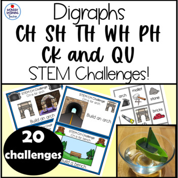 Preview of CH SH TH WH PH CK QU Digraphs STEM Challenges Fast Finisher Gifted and Talented