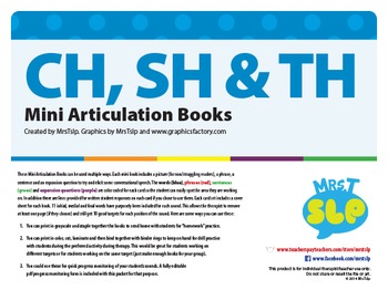Preview of Articulation Mini Books: CH, SH, TH Sounds