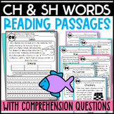 CH and SH Reading Passages Digraphs with Comprehension Questions