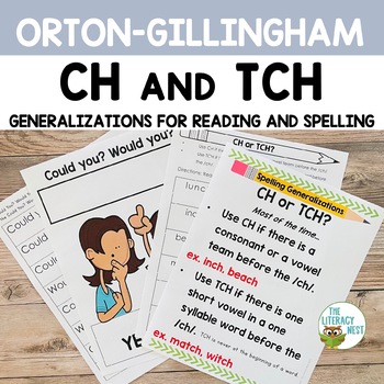 Preview of CH and TCH Spelling Rules for Orton-Gillingham Lessons