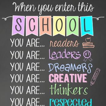 pastel CHALK - Classroom Decor: SMALL BANNER, When You Enter this School