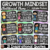 CHALKBOARD CLASS DECOR: EDITABLE GROWTH MINDSET QUOTES: POSTERS