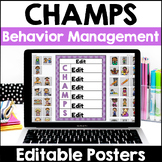 CHAMPS Classroom Behavior Management Editable Signs (PBIS)