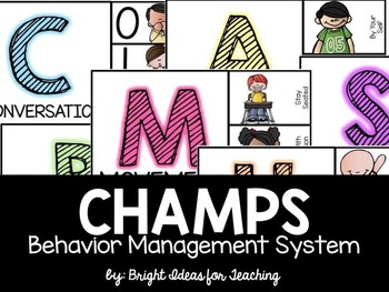 Preview of CHAMPS Behavior Management {picture cues}