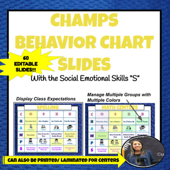 Preview of CHAMPS CHART for GOOGLE SLIDES/ PRINTABLE  *EDITABLE