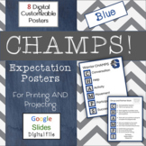 CHAMPS Classroom Expectations Posters (Blue) - Digital, Pr