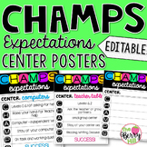 CHAMPS Expectations Center Posters - Editable!