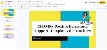 Preview of CHAMPS Positive Behavioral Support for Teachers--(virtual and in-person use)