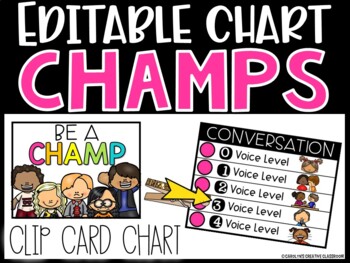 Preview of CHAMPS Posters - EDITABLE C.H.A.M.P.S. Clip Card Chart