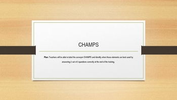 Preview of CHAMPS Review power point