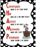 CHAMPS poster with Student questions - Red & Black or Pirate