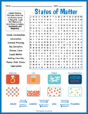 CHANGING STATES OF MATTER Word Search Puzzle Worksheet - 3