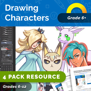 Preview of CHARACTER DESIGN Drawing Bundle - 4 Cartooning & Anime Video Projects