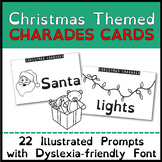 CHARADES CARDS Christmas Themed Drama Game with Dyslexia F