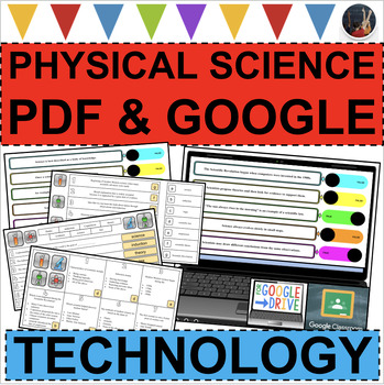 Preview of TECHNOLOGY in Science Task Cards Activities (PDF & DIGITAL)