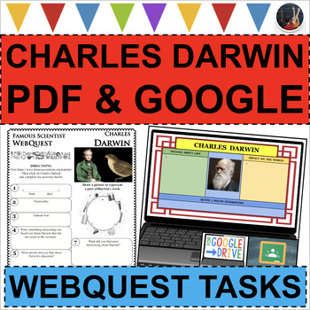 Preview of CHARLES DARWIN WebQuest Research Project Biography (PDF & DIGITAL)