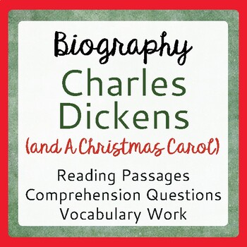 Preview of CHARLES DICKENS and A Christmas Carol Texts, Activities PRINT and EASEL