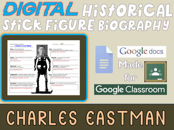 Preview of CHARLES EASTMAN Digital Historical Stick Figure Biographies  (MINI BIO)
