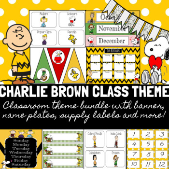 Preview of CHARLIE BROWN Classroom Decor Theme