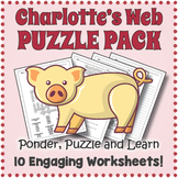 CHARLOTTE'S WEB Puzzle Worksheet Packet - Word Search, Cro