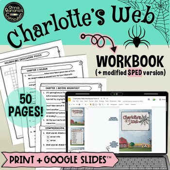 Preview of CHARLOTTE'S WEB WORKBOOK: Digital and Print Novel Study