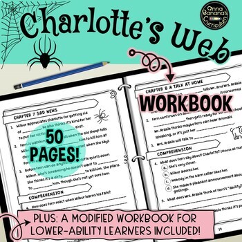 Preview of CHARLOTTE'S WEB WORKBOOK: Print Novel Study