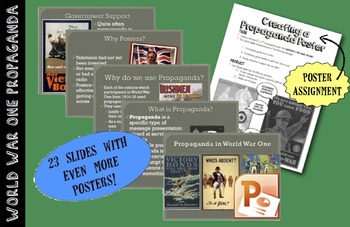 Preview of CHC2P CHC2D WWI Propaganda Lesson and Activity