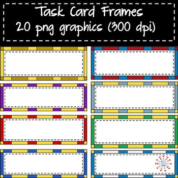 Preview of CHEVRON CHECKERED TASK CARD FRAMES { 20 png 300 dpi graphics}