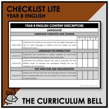 australian curriculum year 8 english teaching resources tpt