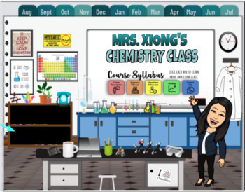 Preview of CHEMISTRY 2022-2023 Digital/Printable Monthly Calendar/Agenda, Syllabus