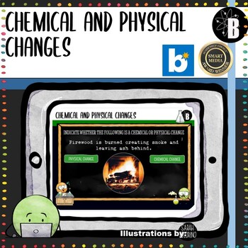 Preview of CHEMISTRY BOOM™ CARDS: CHEMICAL VS PHYSICAL CHANGES FREEBIE!