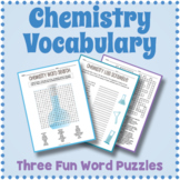 CHEMISTRY BUNDLE - Crossword, Word Search & Scramble Puzzl