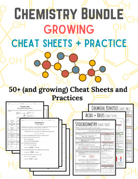 Preview of CHEMISTRY Cheat Sheet + Practice BUNDLE: FULL YEAR of Topics