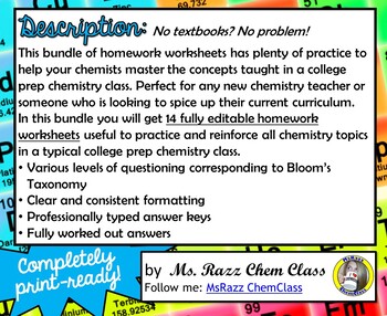 Grade 11 chemistry homework help
