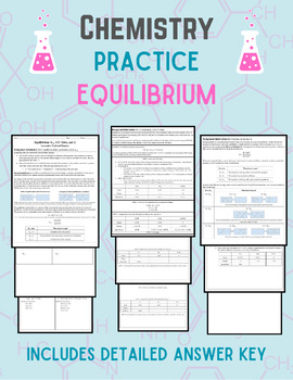 Preview of CHEMISTRY Practice: Equilibrium - Includes ICE tables w/ Answer Key