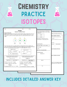 Preview of CHEMISTRY Practice: Isotopes - Editable and Includes Answer Key