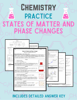 Preview of CHEMISTRY Practice: States of Matter and Phase Changes - Editable w/ Answer Key