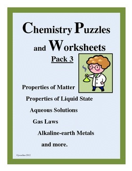 Preview of CHEMISTRY Puzzles and Worksheets Pack 3