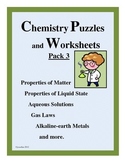 CHEMISTRY Puzzles and Worksheets Pack 3