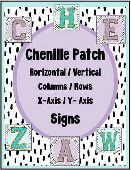 Preview of CHENILLE WALL SIGNS- Horizontal, Vertical, Columns, Rows, Axis