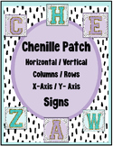 CHENILLE WALL SIGNS- Horizontal, Vertical, Columns, Rows, Axis