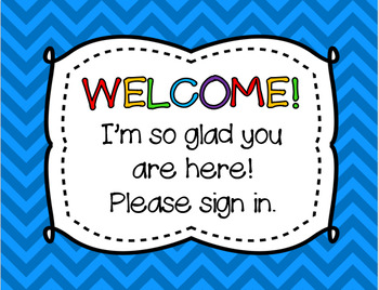 CHEVRON Welcome Parents Sign In Sheet FREEBIE by A Taylor-Made Teacher