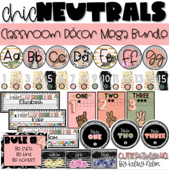 Preview of CHIC Neutrals Collection // Classroom Decor Mega Bundle