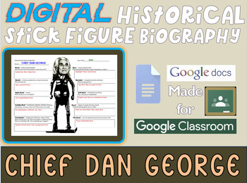 Preview of CHIEF DAN GEORGE Digital Historical Stick Figure Biographies  (MINI BIO)