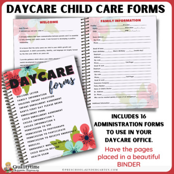 Preview of CHILD CARE DAYCARE CHILD CARE FORMS - POPPY FLOWERS