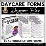 CHILD CARE DAYCARE CHILD CARE FORMS - PURPLE GREEN DOTS