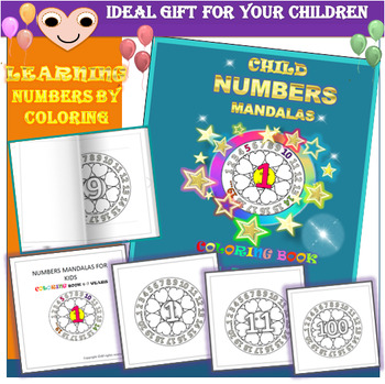 Preview of CHILD NUMBERS MANDALAS COLORING BOOK