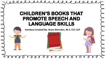 Preview of CHILDREN'S BOOKS THAT PROMOTE SPEECH & LANGUAGE SKILLS