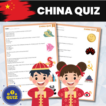 Preview of CHINA Trivia Quiz | Chinese History and Geography | World History and Geography